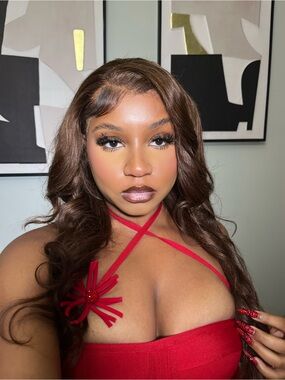 Brown 13x4 human hair wig